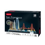 Cubic Fun 3D Puzzel City Line San Francisco + LED Verlichting 90 Stukjes