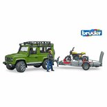 Bruder 02589 Landrover met Scrambler Ducati Full Motor en Figuur