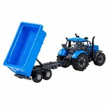 Farmer Frictietractor + Trailer Blauw/Zwart