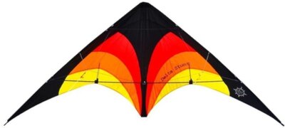 tweelijnsstuntkite Delta Stunt 130 cm rood/oranje