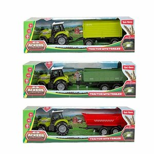 Toi-Toys Ackers Ville Tractor met Aanhanger + Licht en Geluid Assorti