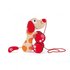 houten trekdier hond 23,5 cm rood_