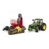 Bruder 03154 John Deere 7R 350 Tractor + Aanhanger en 4 Boomstammen_